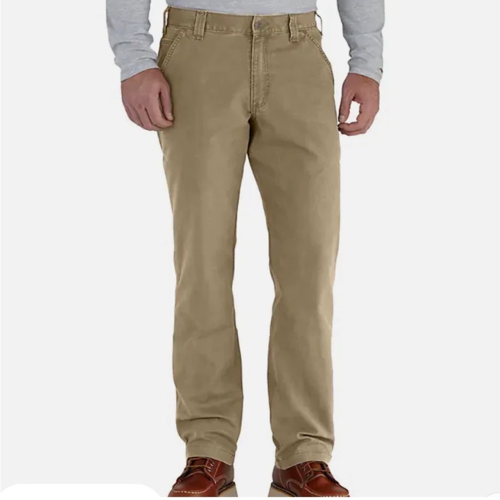 Carhartt Men's Rugged Flex Relaxed Fit Canvas Khaki Chinos Pants Size 38x30